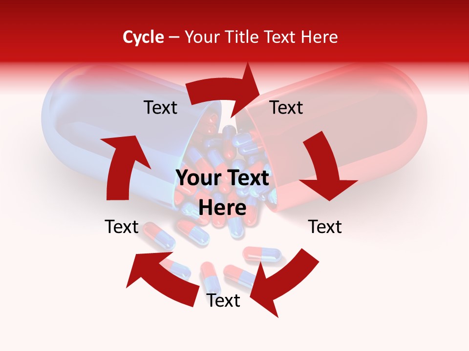 A Blue And Red Pill Pill With Red And Blue Pills Spilling Out Of It PowerPoint Template