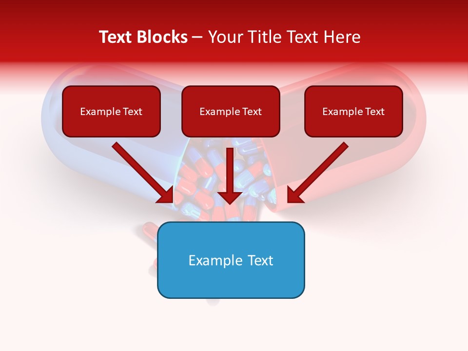A Blue And Red Pill Pill With Red And Blue Pills Spilling Out Of It PowerPoint Template