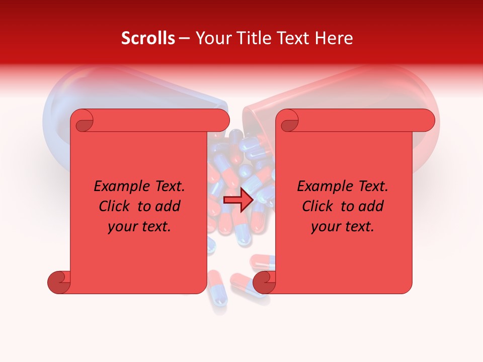 A Blue And Red Pill Pill With Red And Blue Pills Spilling Out Of It PowerPoint Template