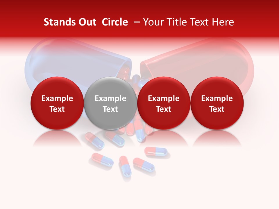 A Blue And Red Pill Pill With Red And Blue Pills Spilling Out Of It PowerPoint Template