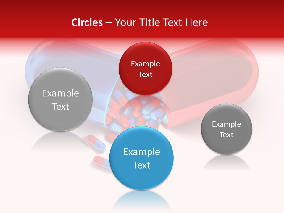 A Blue And Red Pill Pill With Red And Blue Pills Spilling Out Of It PowerPoint Template
