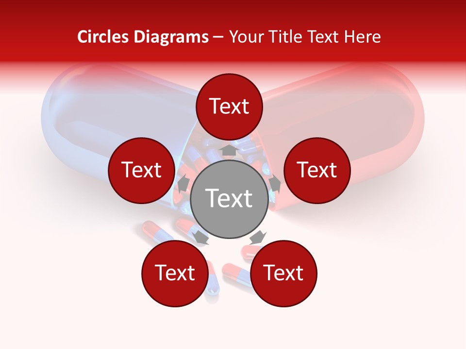 A Blue And Red Pill Pill With Red And Blue Pills Spilling Out Of It PowerPoint Template