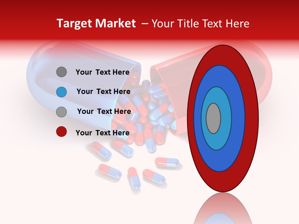 A Blue And Red Pill Pill With Red And Blue Pills Spilling Out Of It PowerPoint Template