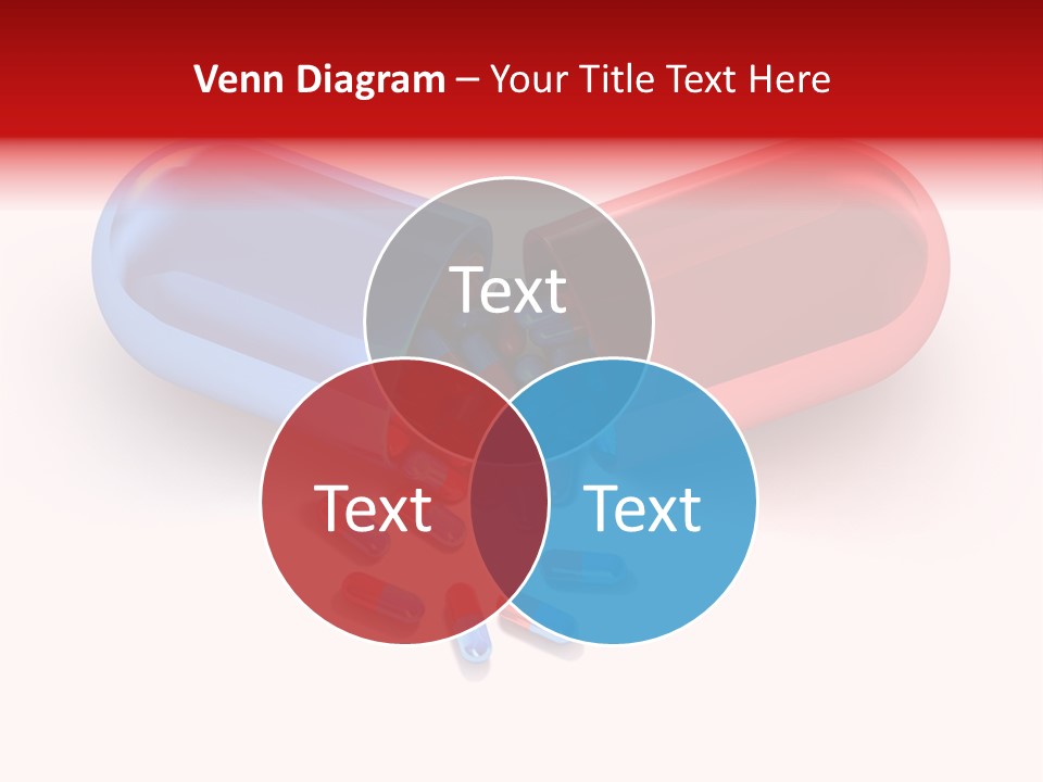 A Blue And Red Pill Pill With Red And Blue Pills Spilling Out Of It PowerPoint Template