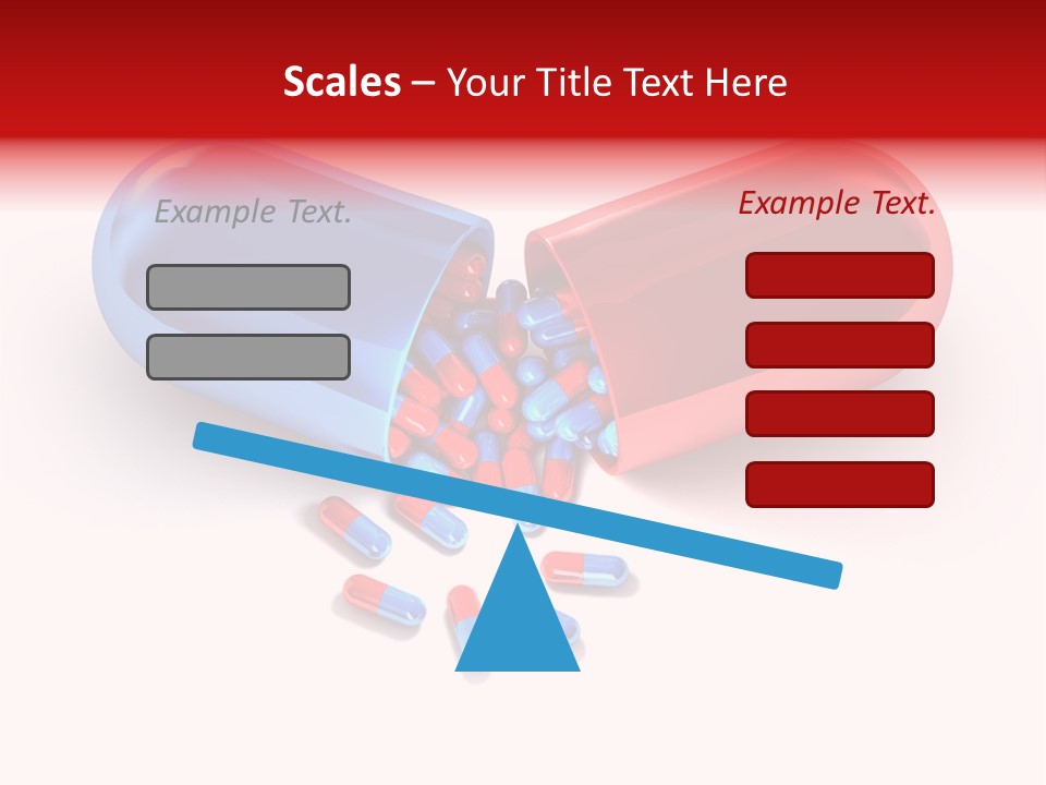 A Blue And Red Pill Pill With Red And Blue Pills Spilling Out Of It PowerPoint Template