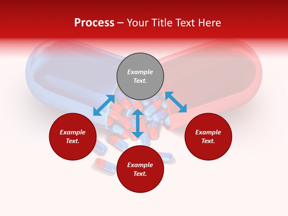 A Blue And Red Pill Pill With Red And Blue Pills Spilling Out Of It PowerPoint Template