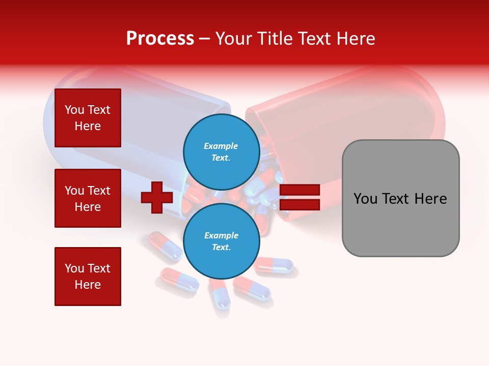 A Blue And Red Pill Pill With Red And Blue Pills Spilling Out Of It PowerPoint Template