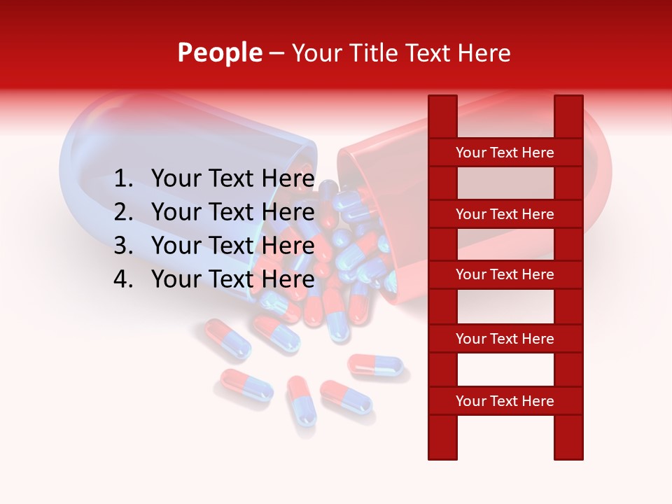 A Blue And Red Pill Pill With Red And Blue Pills Spilling Out Of It PowerPoint Template