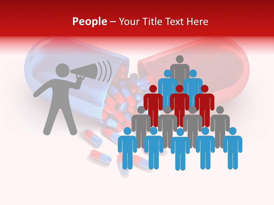 A Blue And Red Pill Pill With Red And Blue Pills Spilling Out Of It PowerPoint Template