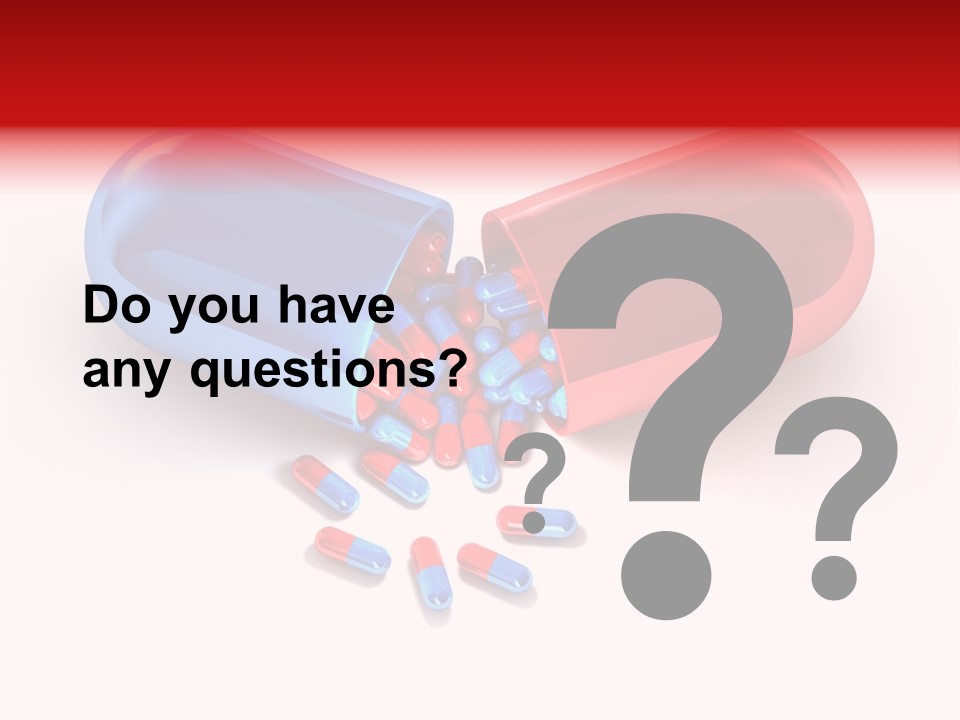 A Blue And Red Pill Pill With Red And Blue Pills Spilling Out Of It PowerPoint Template