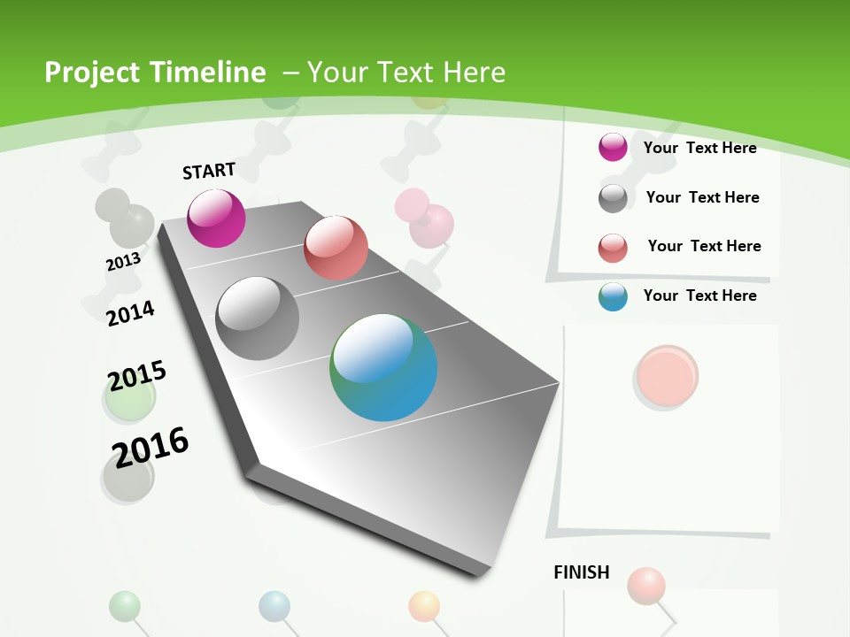 A Bunch Of Different Colored Balls On A White Surface PowerPoint Template
