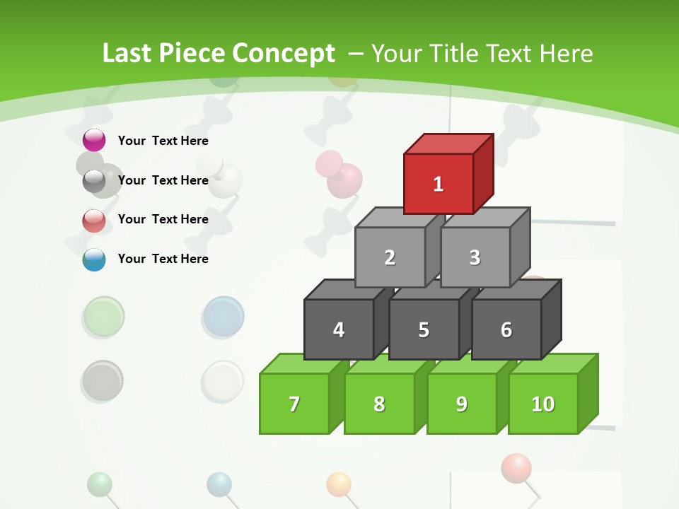 A Bunch Of Different Colored Balls On A White Surface PowerPoint Template