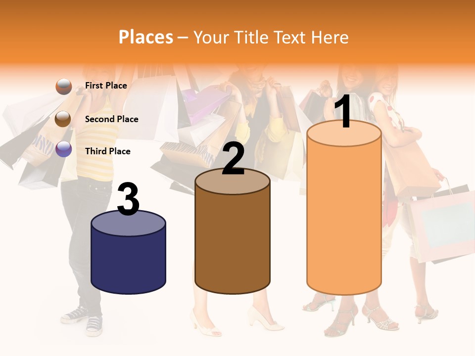 A Group Of Young Women Holding Shopping Bags PowerPoint Template