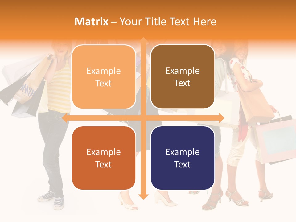 A Group Of Young Women Holding Shopping Bags PowerPoint Template