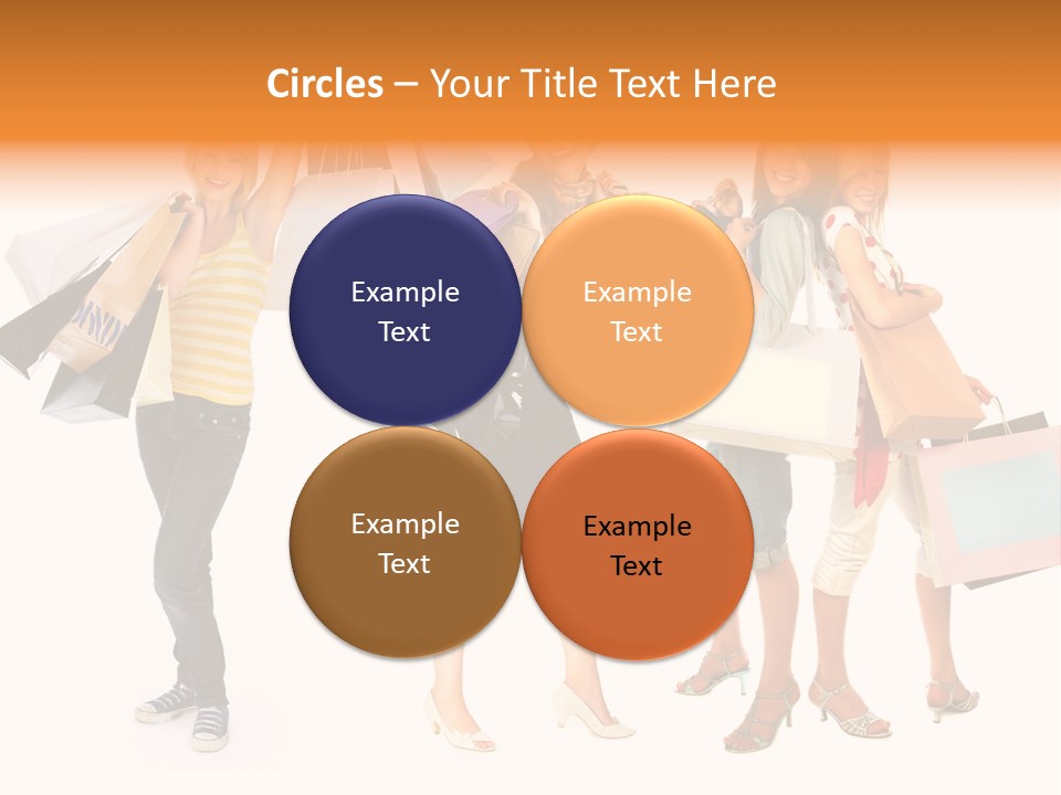 A Group Of Young Women Holding Shopping Bags PowerPoint Template