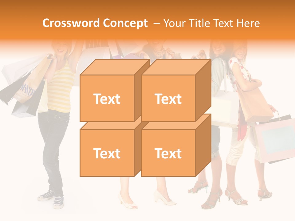 A Group Of Young Women Holding Shopping Bags PowerPoint Template