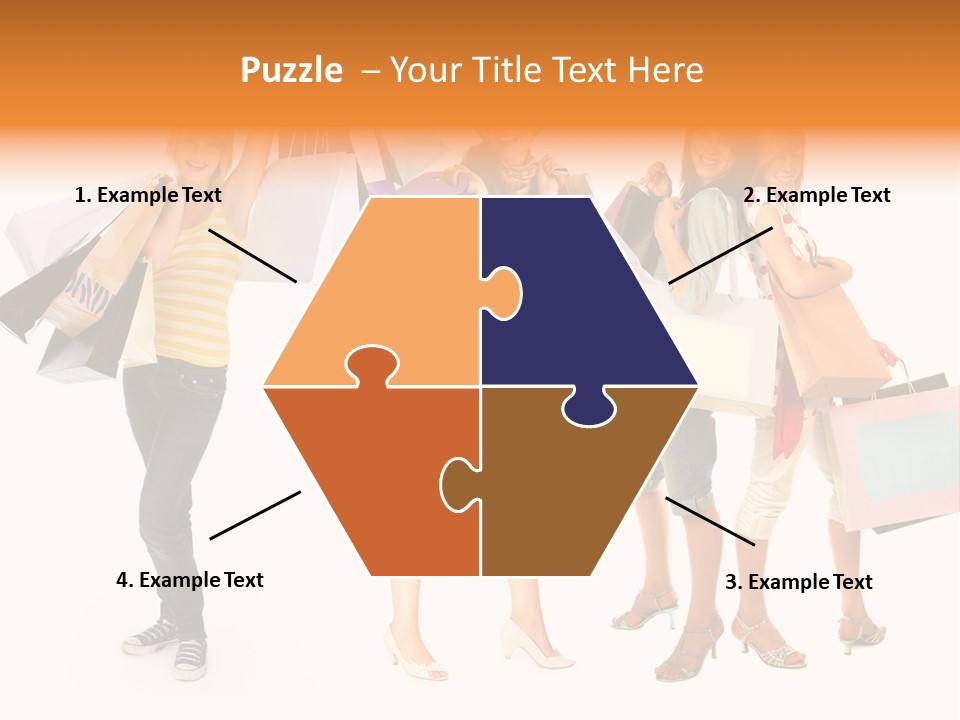 A Group Of Young Women Holding Shopping Bags PowerPoint Template