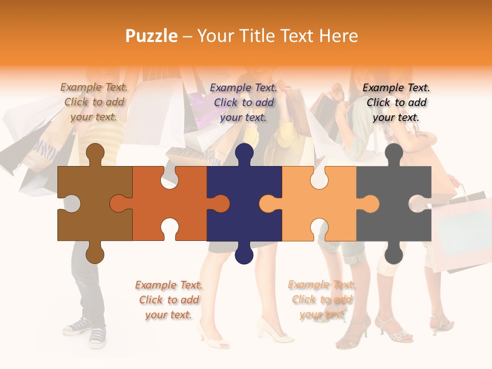 A Group Of Young Women Holding Shopping Bags PowerPoint Template