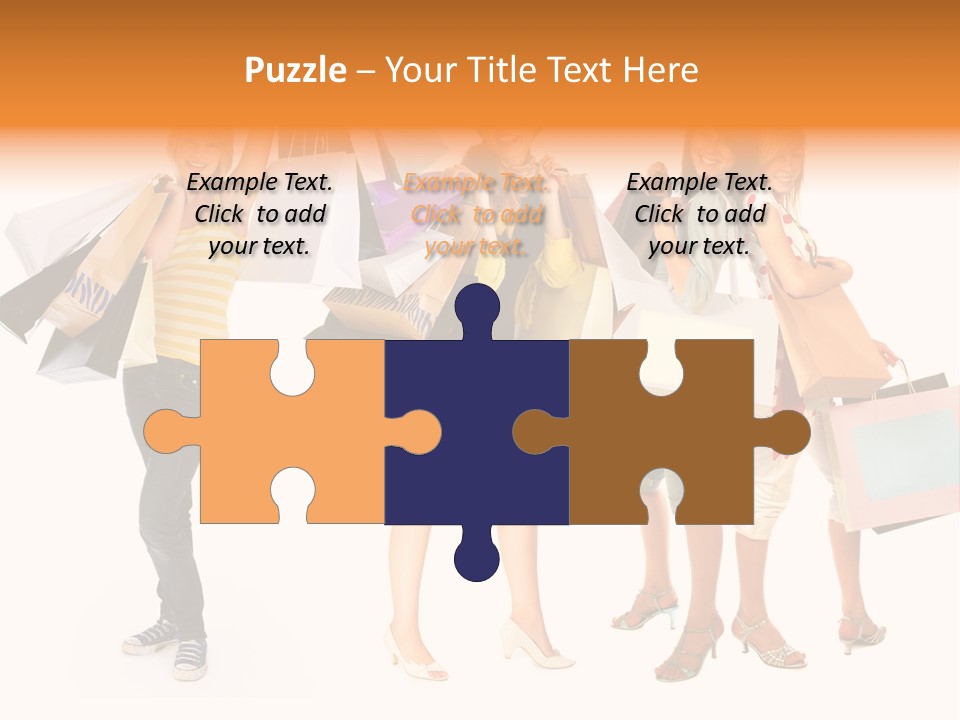 A Group Of Young Women Holding Shopping Bags PowerPoint Template