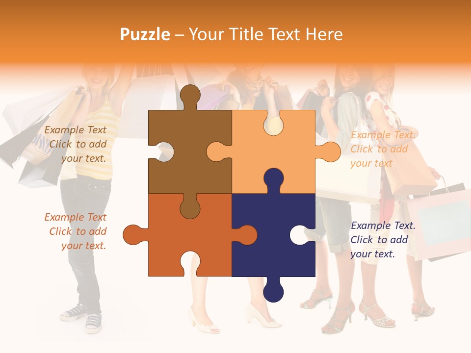 A Group Of Young Women Holding Shopping Bags PowerPoint Template