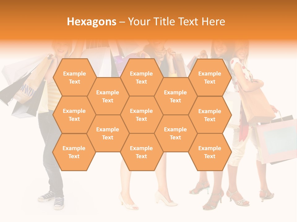 A Group Of Young Women Holding Shopping Bags PowerPoint Template