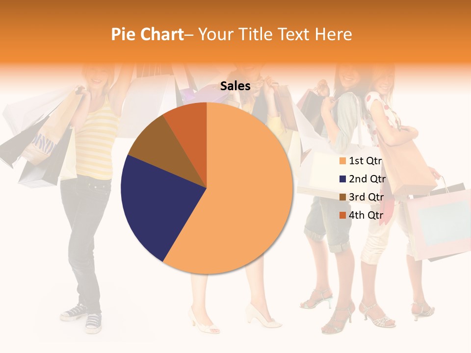 A Group Of Young Women Holding Shopping Bags PowerPoint Template