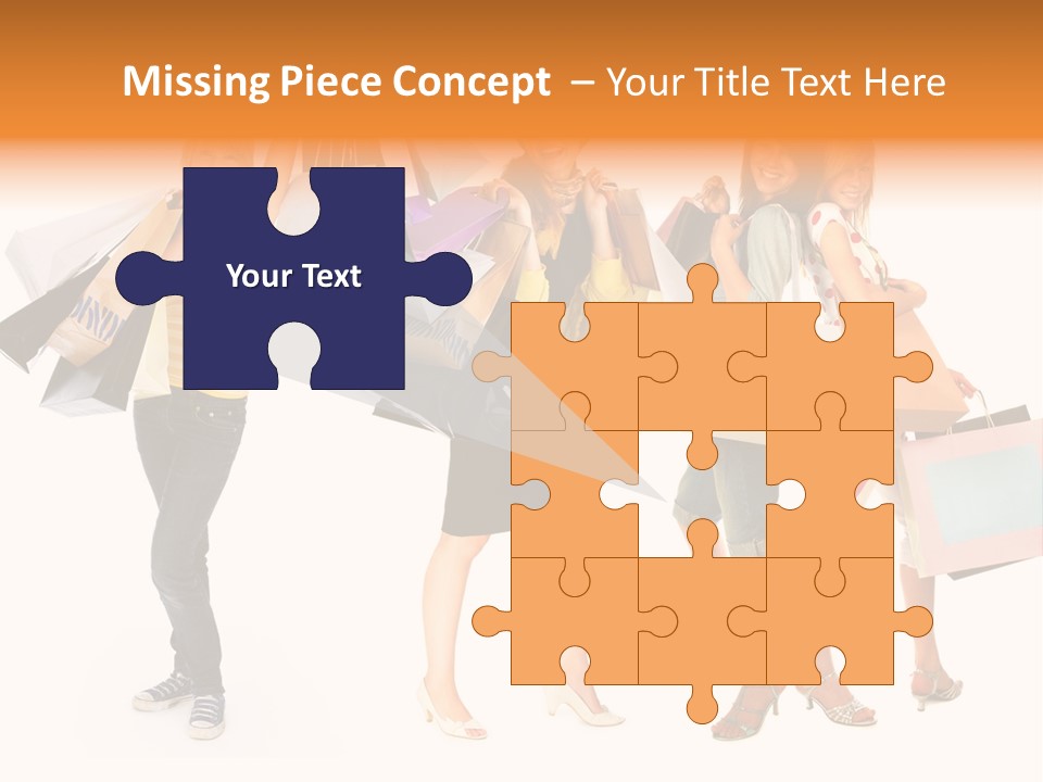 A Group Of Young Women Holding Shopping Bags PowerPoint Template