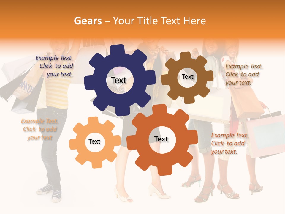 A Group Of Young Women Holding Shopping Bags PowerPoint Template