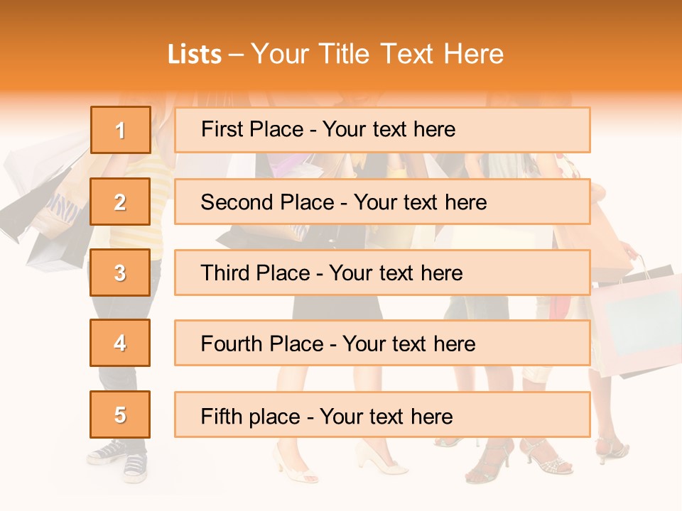 A Group Of Young Women Holding Shopping Bags PowerPoint Template