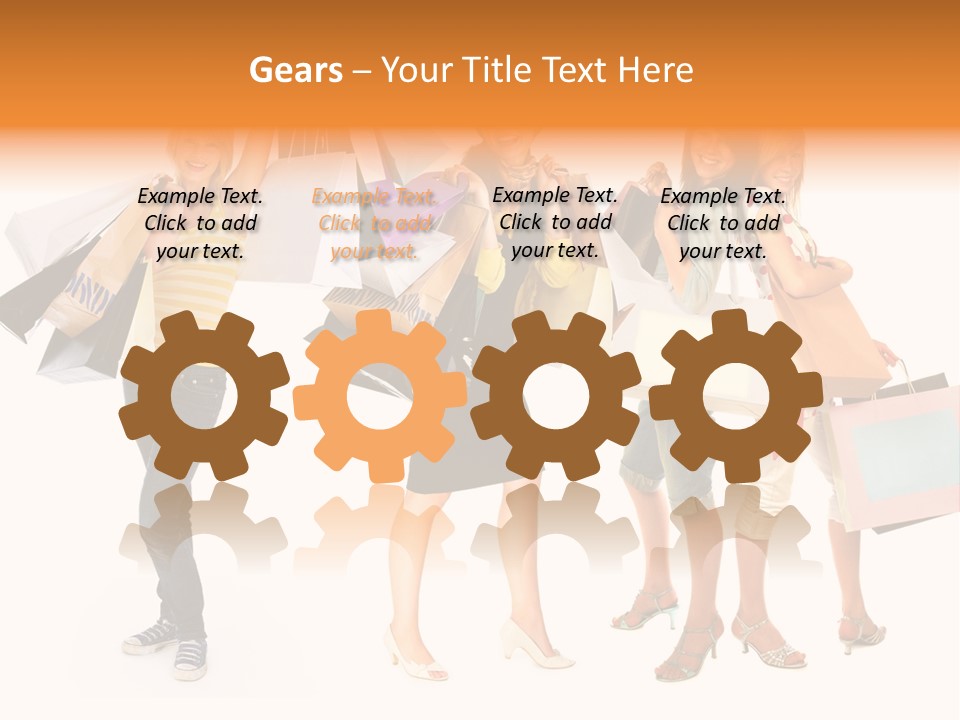 A Group Of Young Women Holding Shopping Bags PowerPoint Template