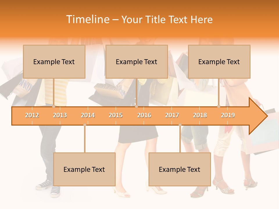 A Group Of Young Women Holding Shopping Bags PowerPoint Template