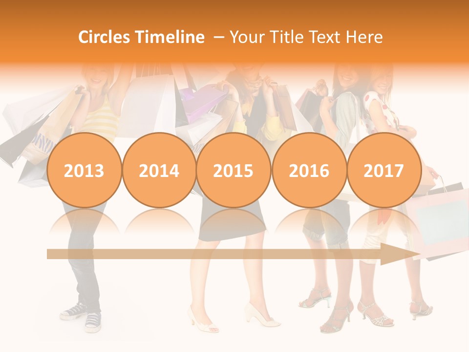 A Group Of Young Women Holding Shopping Bags PowerPoint Template