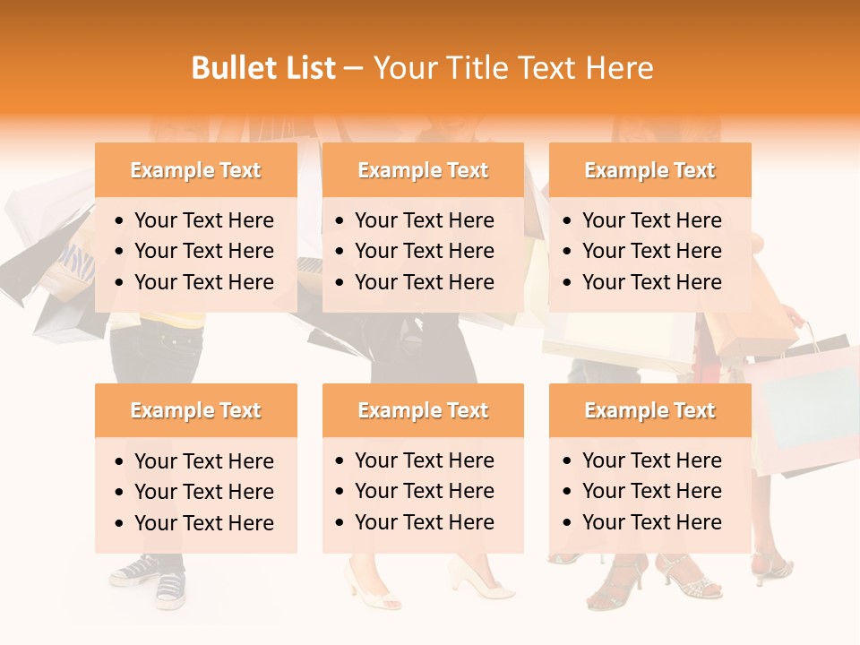 A Group Of Young Women Holding Shopping Bags PowerPoint Template