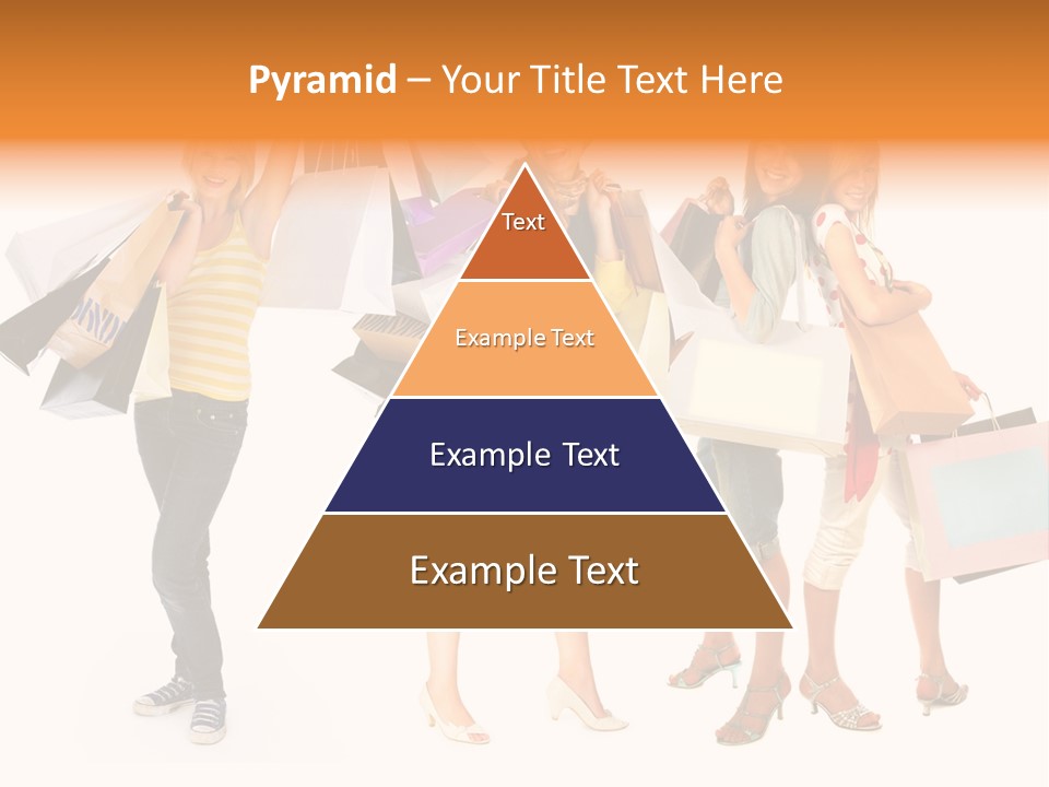 A Group Of Young Women Holding Shopping Bags PowerPoint Template