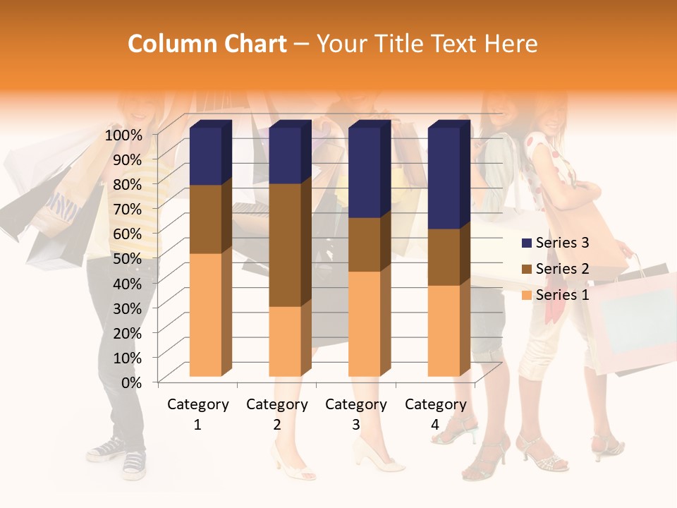 A Group Of Young Women Holding Shopping Bags PowerPoint Template