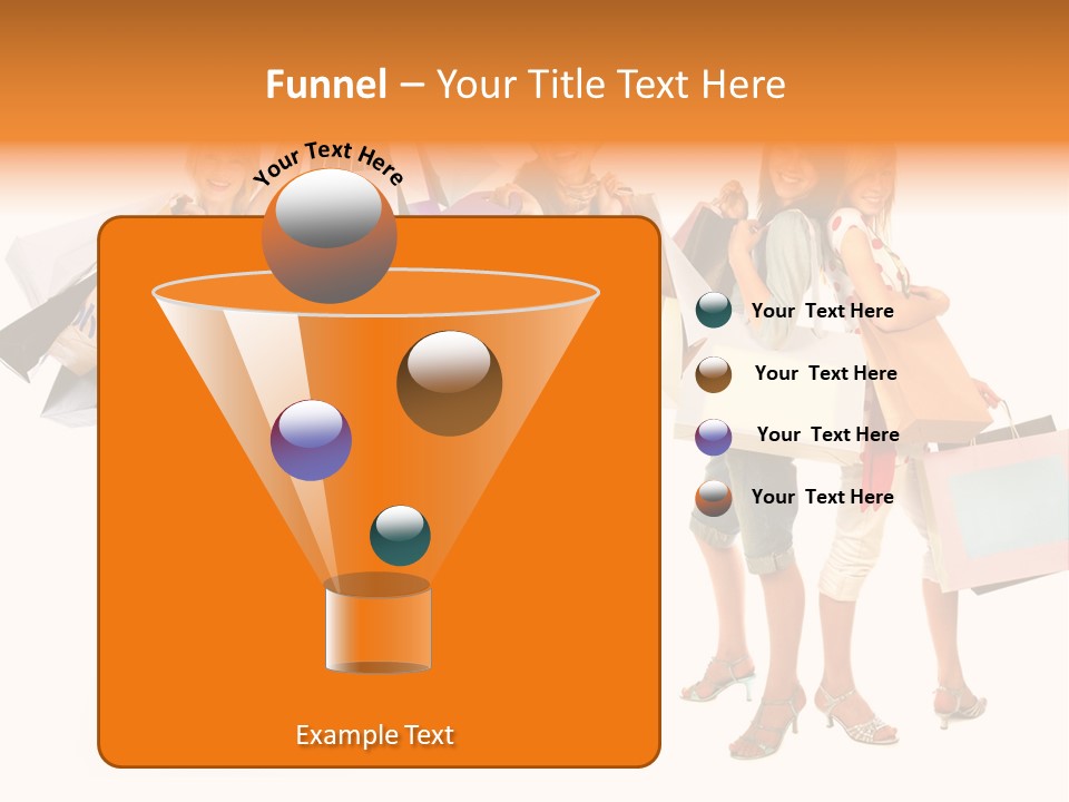 A Group Of Young Women Holding Shopping Bags PowerPoint Template