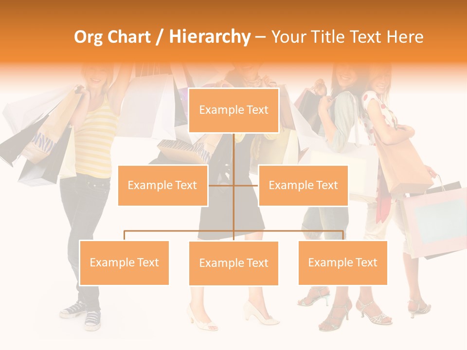 A Group Of Young Women Holding Shopping Bags PowerPoint Template