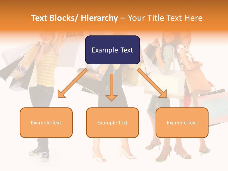 A Group Of Young Women Holding Shopping Bags PowerPoint Template