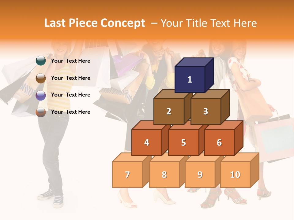 A Group Of Young Women Holding Shopping Bags PowerPoint Template