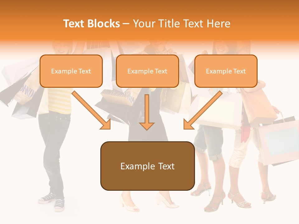 A Group Of Young Women Holding Shopping Bags PowerPoint Template