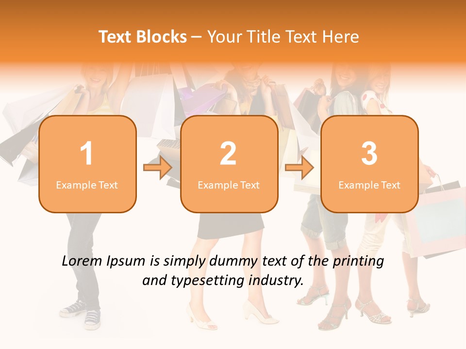 A Group Of Young Women Holding Shopping Bags PowerPoint Template