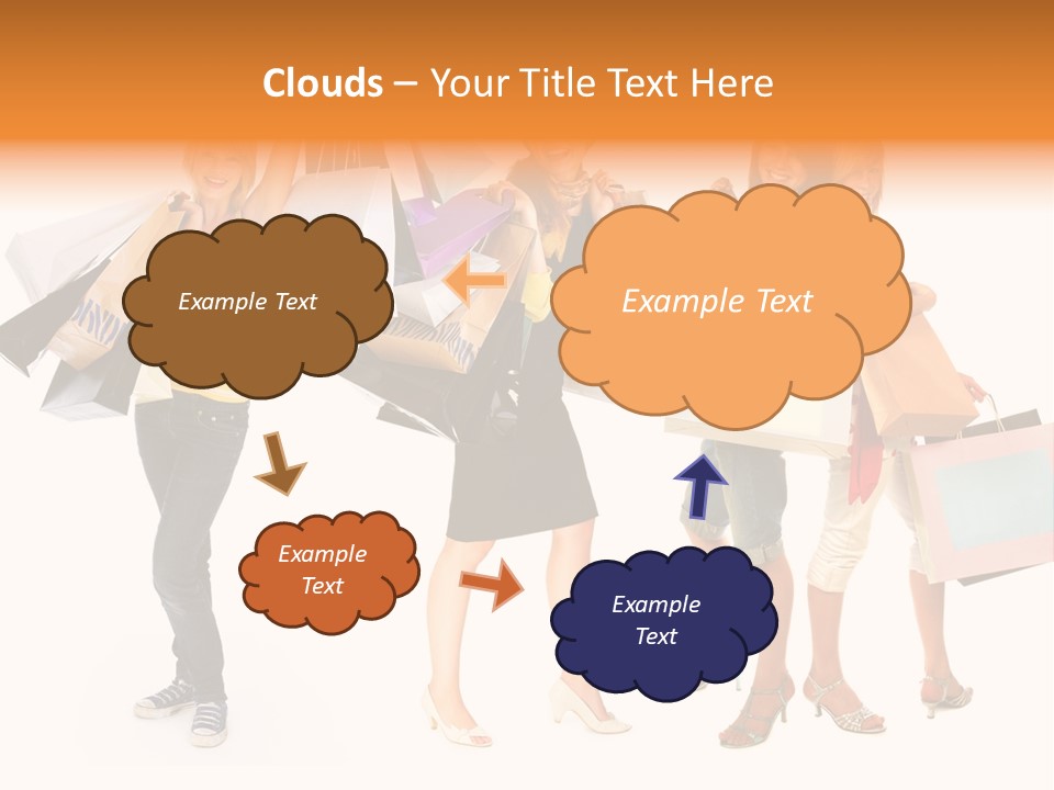 A Group Of Young Women Holding Shopping Bags PowerPoint Template