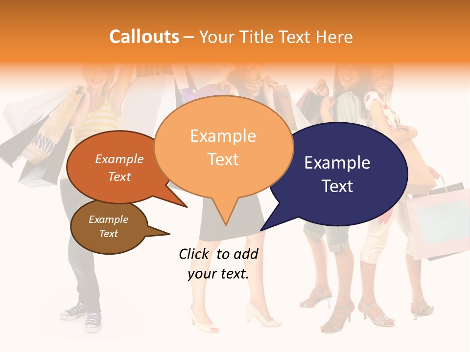 A Group Of Young Women Holding Shopping Bags PowerPoint Template