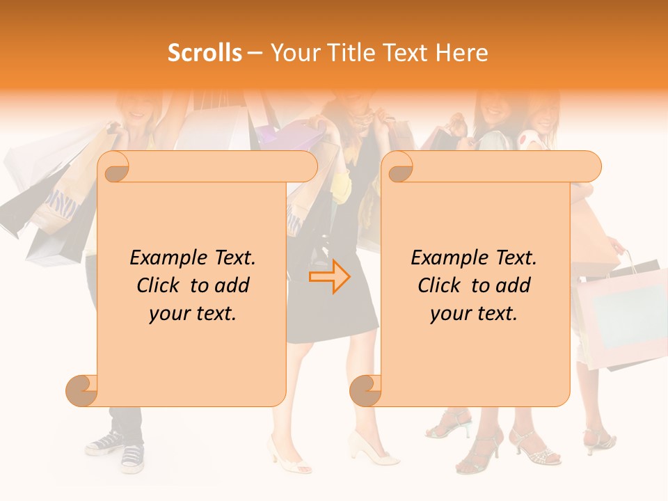 A Group Of Young Women Holding Shopping Bags PowerPoint Template