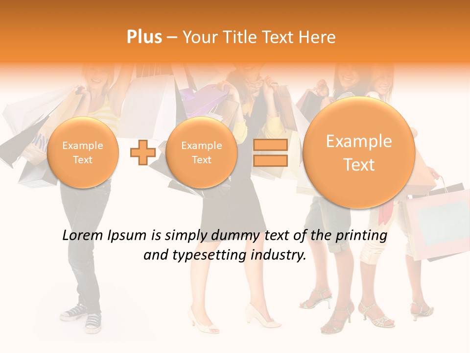 A Group Of Young Women Holding Shopping Bags PowerPoint Template