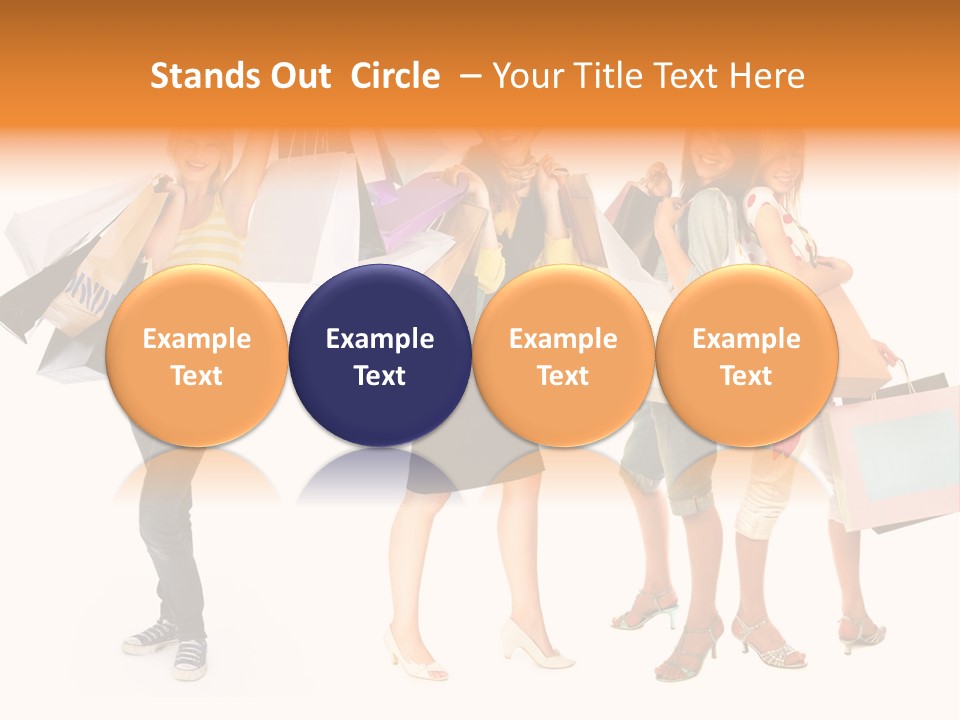 A Group Of Young Women Holding Shopping Bags PowerPoint Template