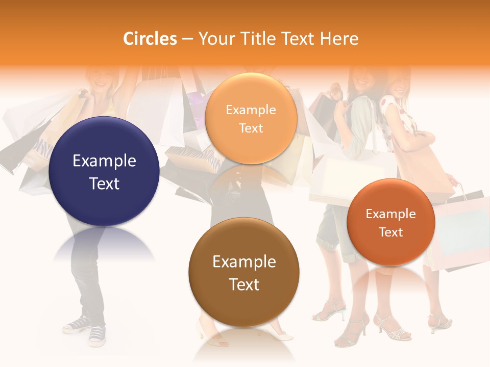 A Group Of Young Women Holding Shopping Bags PowerPoint Template