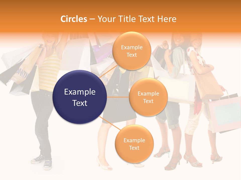 A Group Of Young Women Holding Shopping Bags PowerPoint Template