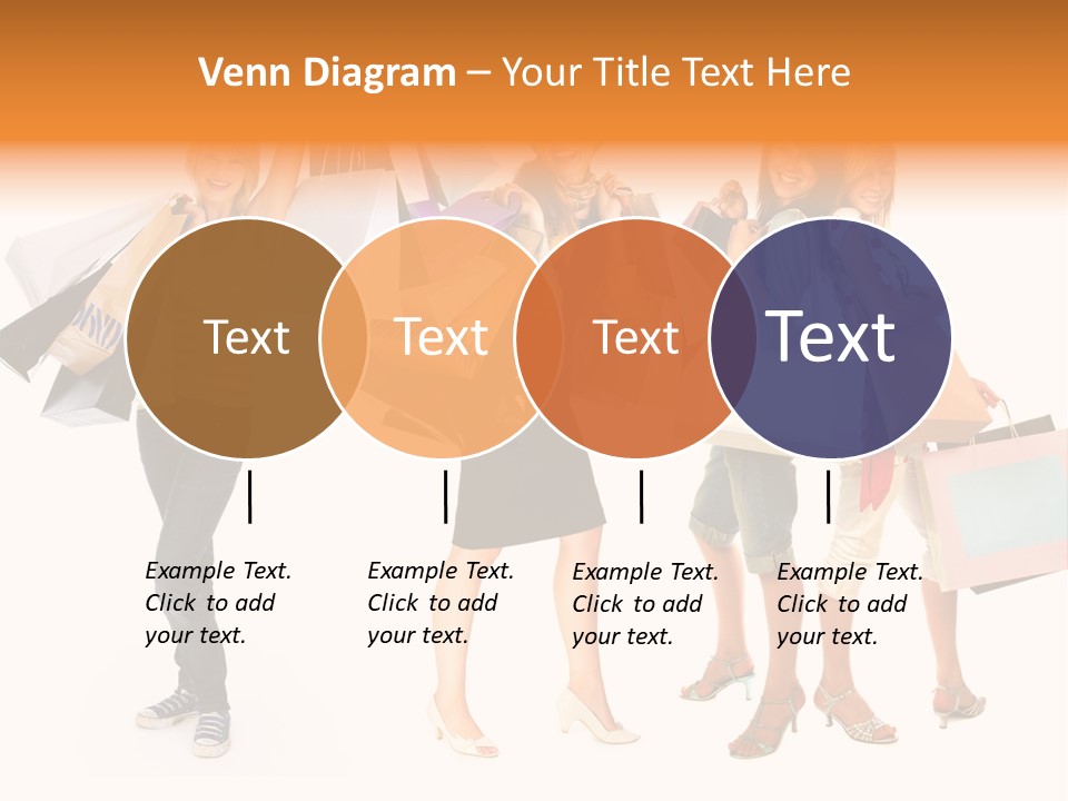 A Group Of Young Women Holding Shopping Bags PowerPoint Template