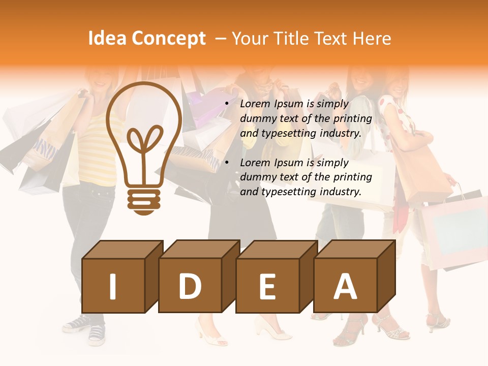 A Group Of Young Women Holding Shopping Bags PowerPoint Template